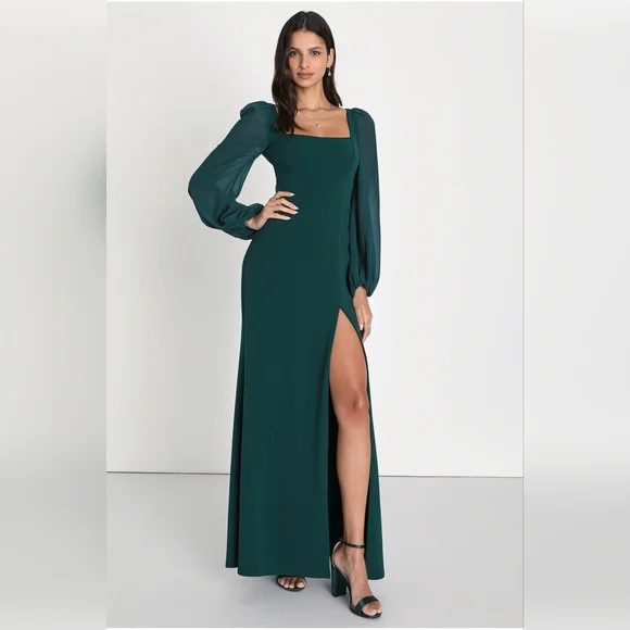 fitted lace wedding dress Audra Slinky Jersey Cut Out Maxi Dress in Emerald Green main image 0